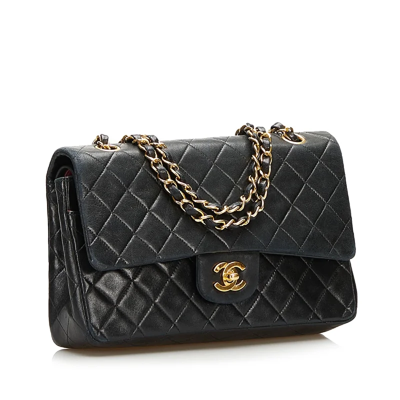 CHANEL handbags with stylish metal hardware -Chanel Classic Medium Lambskin Double Flap Bag (36391)