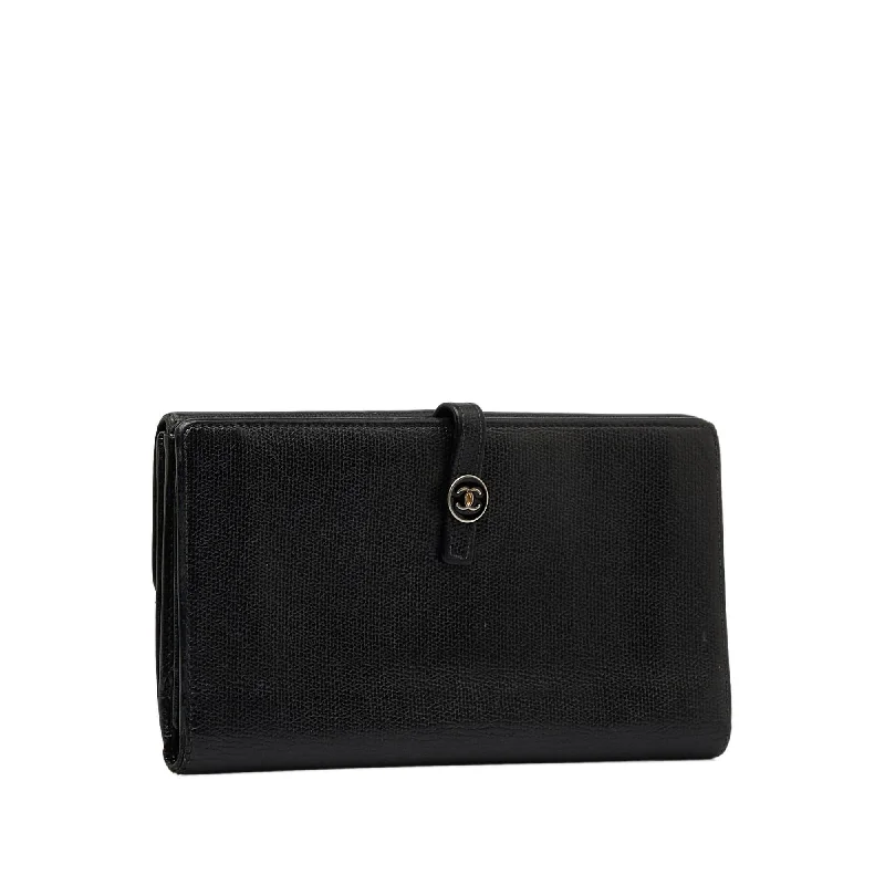 CHANEL handbags with signature finishes -Chanel Coco Button Leather Long Wallet (Usp4W4)