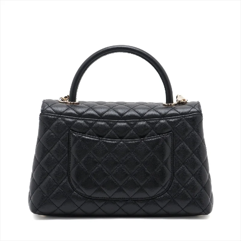 CHANEL bags with refined and polished finishes -Chanel Coco Handle 29 S Caviar S 2WAY Handbag Black G  A92991