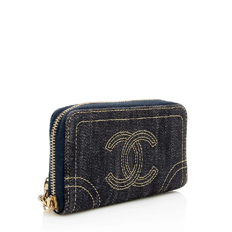 CHANEL luxury handbags for women -Chanel Denim CC Zip Around Wallet (16443)