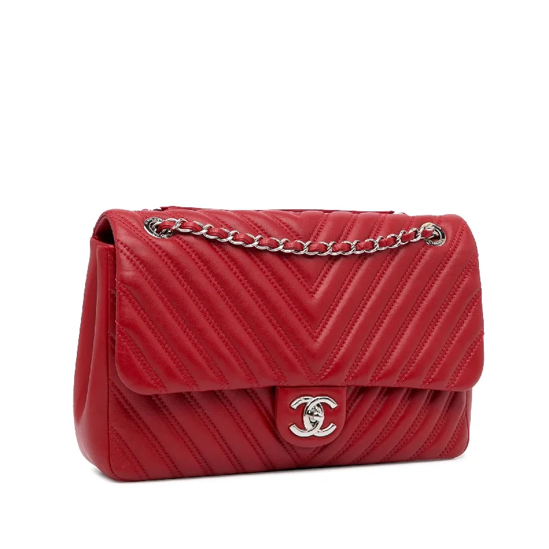 CHANEL handbags with creative detailing -Chanel Jumbo Chevron Double Flap Bag (FmRuwm)