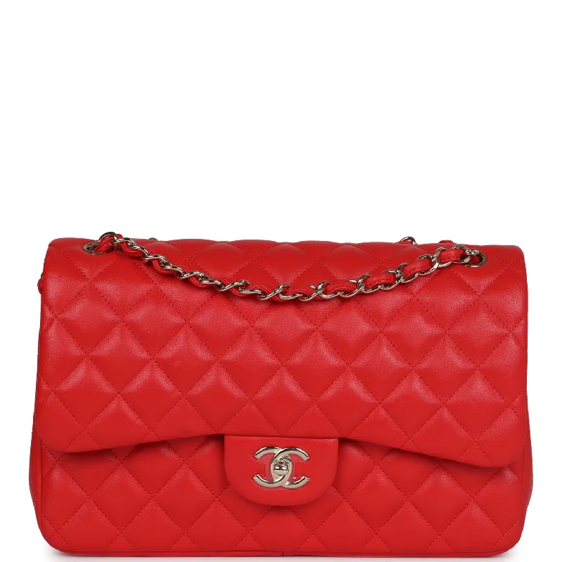 CHANEL bags for iconic collectors -Chanel Jumbo Classic Double Flap Bag Red Lambskin Light Gold Hardware