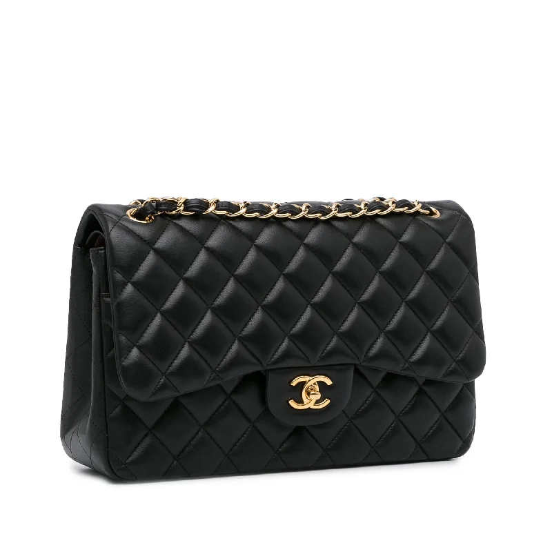 CHANEL bags with sleek metallic touches -Chanel Jumbo Classic Lambskin Double Flap (Bvc5Ul)