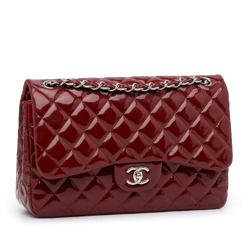 CHANEL handbags with iconic craftsmanship -Chanel Jumbo Classic Patent Double Flap (fh31oX)