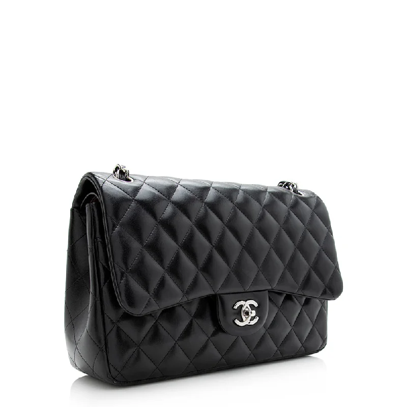 CHANEL bags for exclusive style -Chanel Lambskin Classic Jumbo Double Flap Bag (21199)