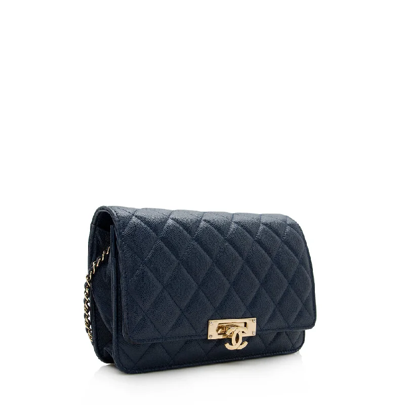 CHANEL handbags for iconic style -Chanel Lambskin Golden Class Wallet on Chain Bag (14831)