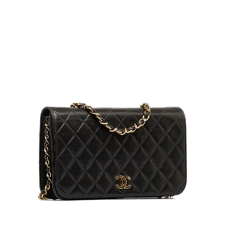 CHANEL bags with exclusive fabrics -Chanel Matelasse Lambskin Leather Wallet On Chain (wGDXJR)