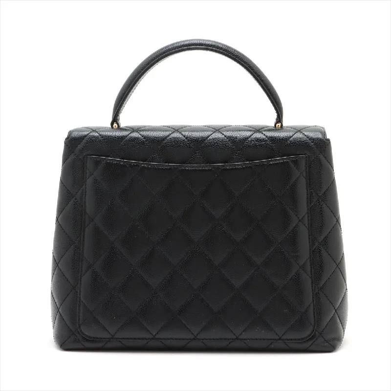 CHANEL handbags with signature fabric textures -Chanel Matrasse Caviar S Handbag Kelly Black G  7th