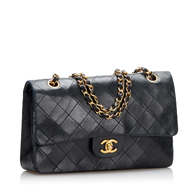 CHANEL handbags with refined leather textures -Chanel Medium Classic Lambskin Double Flap (37065)