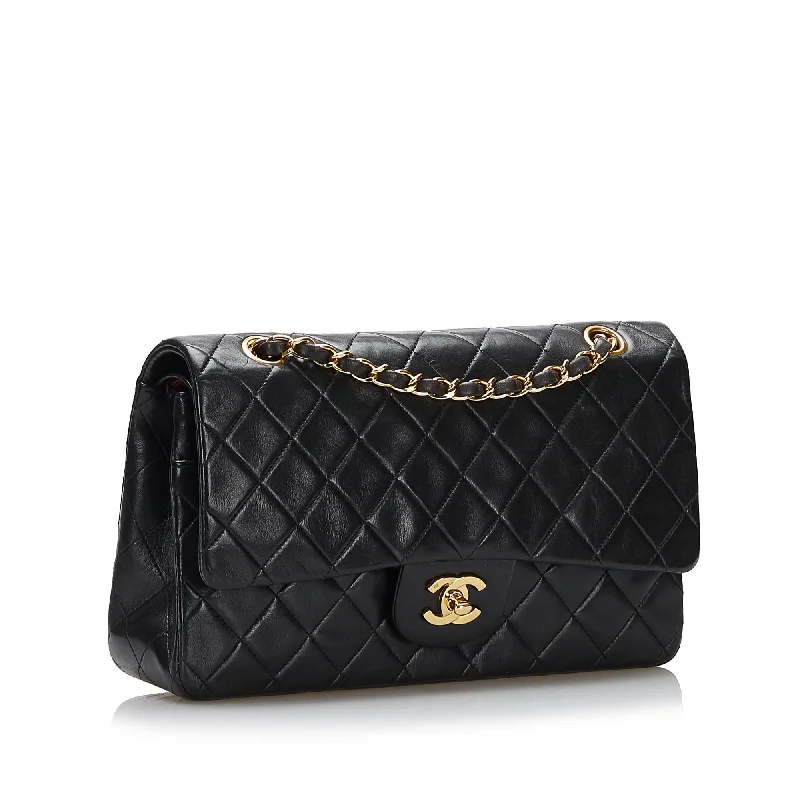 CHANEL luxury handbags with structured shapes -Chanel Medium Classic Lambskin Double Flap (37471)