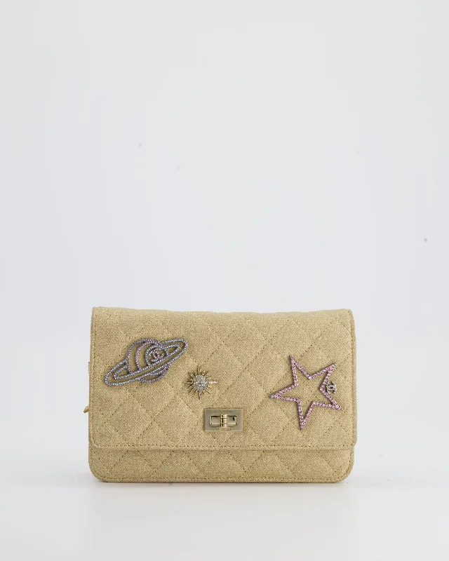 CHANEL bags for the fashion-forward woman -Chanel Metallic Gold Space Charms Reissue Wallet on Chain Bag with Gold Hardware