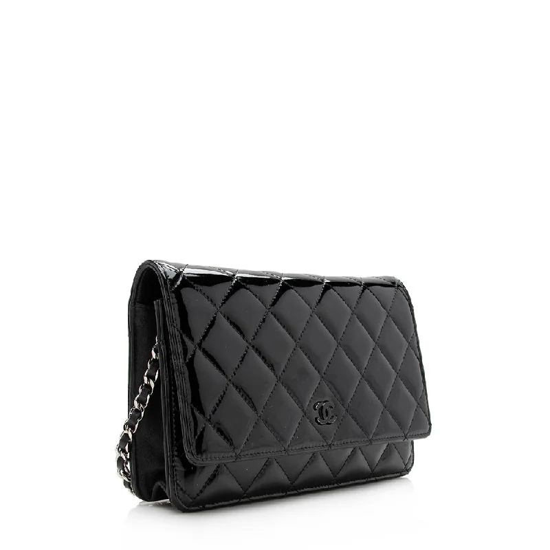 CHANEL bags for exclusive fashion shoppers -Chanel Patent Leather Classic Wallet on Chain Bag (15594)