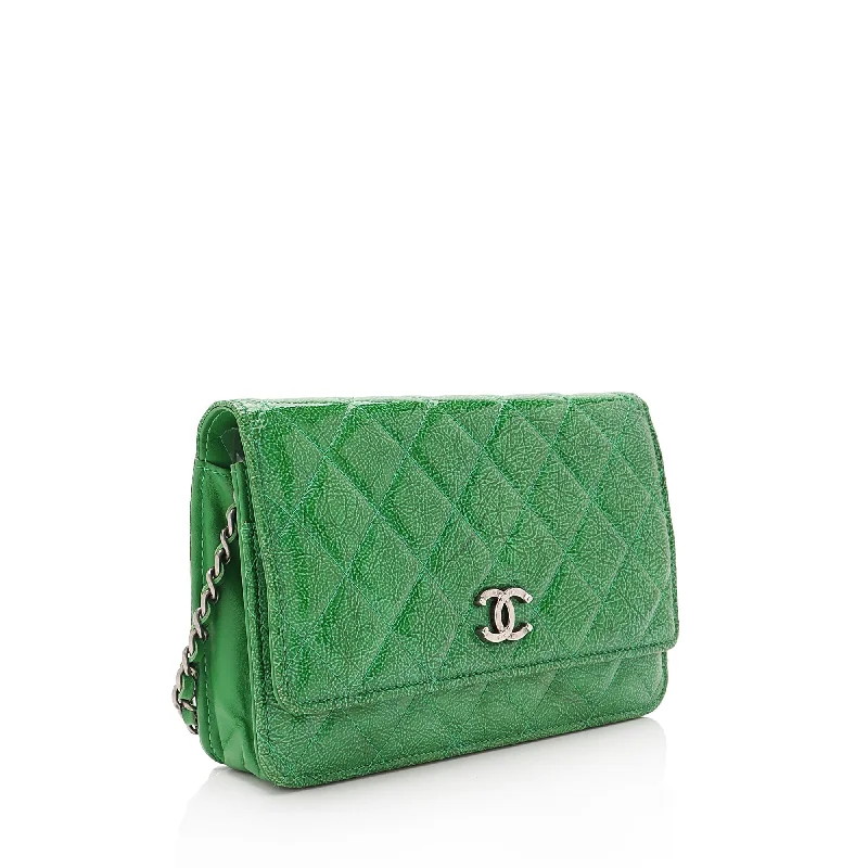 CHANEL bags with polished hardware -Chanel Patent Leather Classic Wallet on Chain Bag (p54zjG)