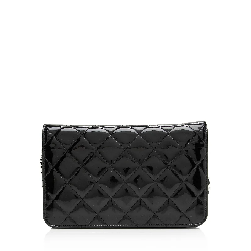 CHANEL handbags with refined leather textures -Chanel Patent Leather Classic Wallet on Chain Bag (Zf4IIp)