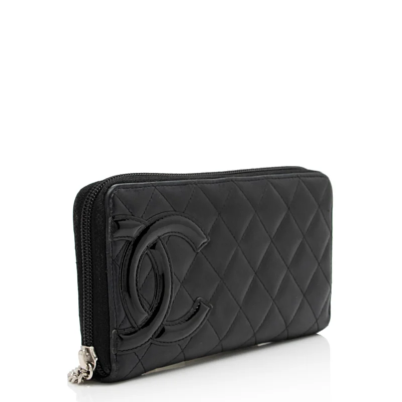 CHANEL bags for glamorous styling -Chanel Quilted Lambskin Ligne Cambon Zip Around Wallet (zKBMJT)