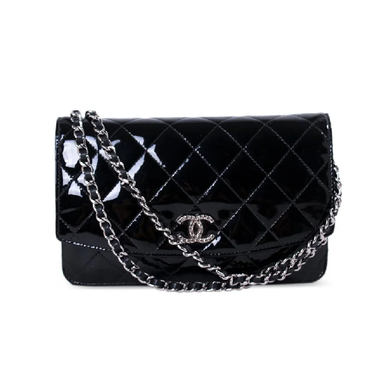 CHANEL bags for exclusive and elegant style -Chanel Quilted Patent Wallet on Chain WOC