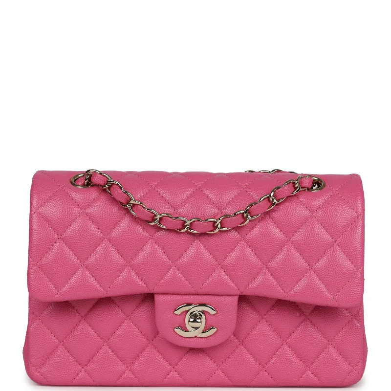 CHANEL bags with modern appeal -Pre-owned Chanel Small Classic Double Flap Dark Pink Caviar Light Gold Hardware