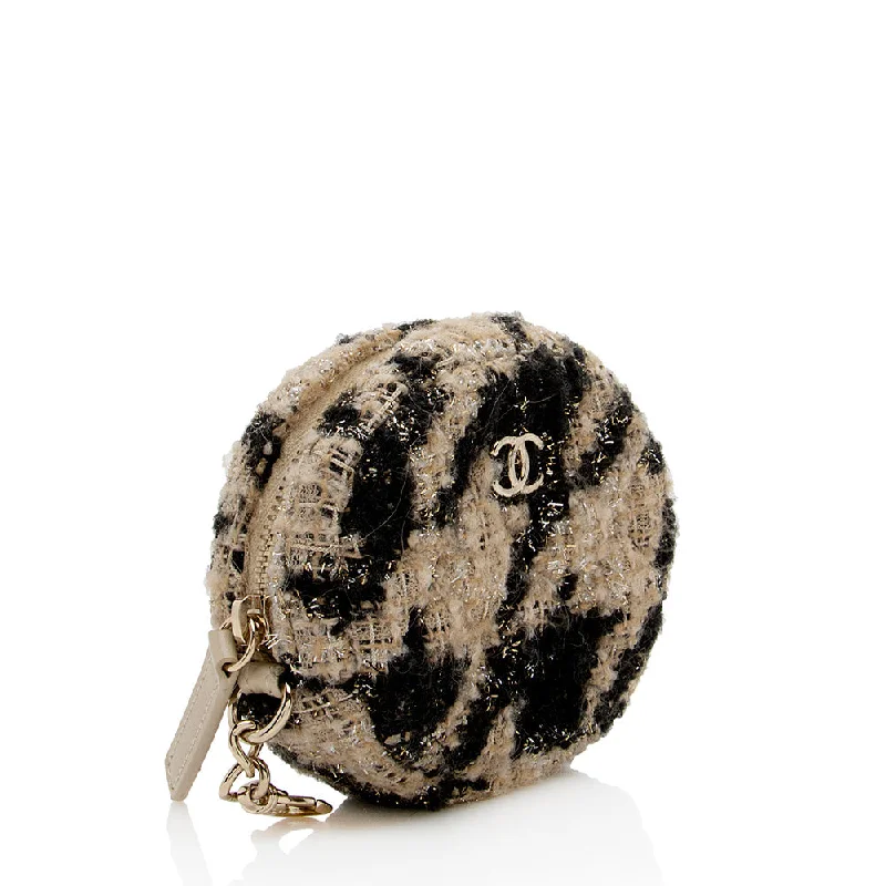 CHANEL handbags with modern gold accents -Chanel Tweed Coin Purse (17501)