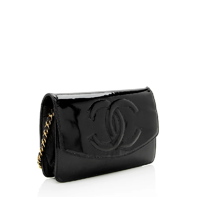 CHANEL bags with classic designs -Chanel Vintage Patent Leather Timeless Wallet on Chain Bag (SHF-16127)