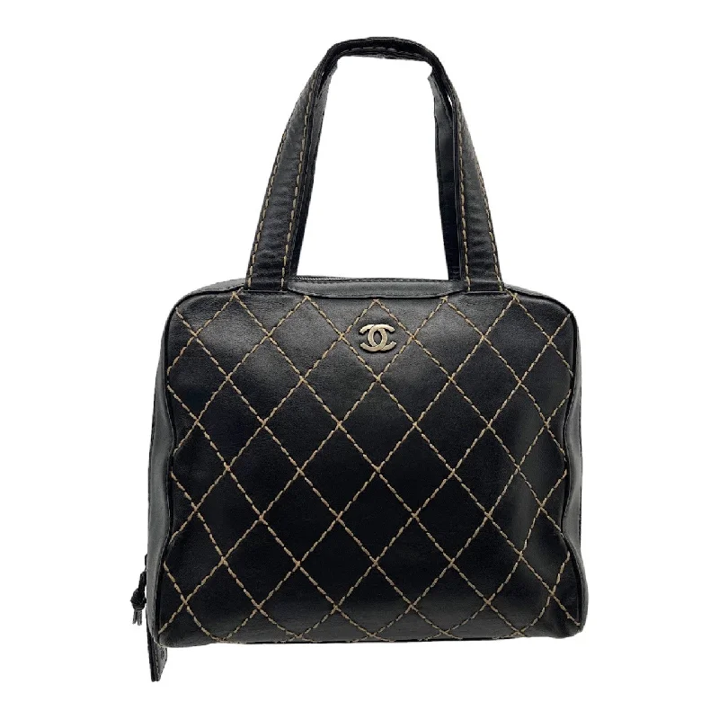 CHANEL bags with distinctive features -Chanel Black Quilted Wild Stitch Handbag