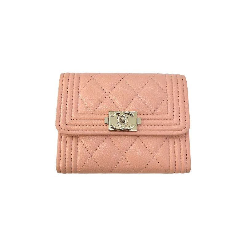 CHANEL bags for sophisticated occasions -Chanel Boy Trifold Flap Compact Wallet