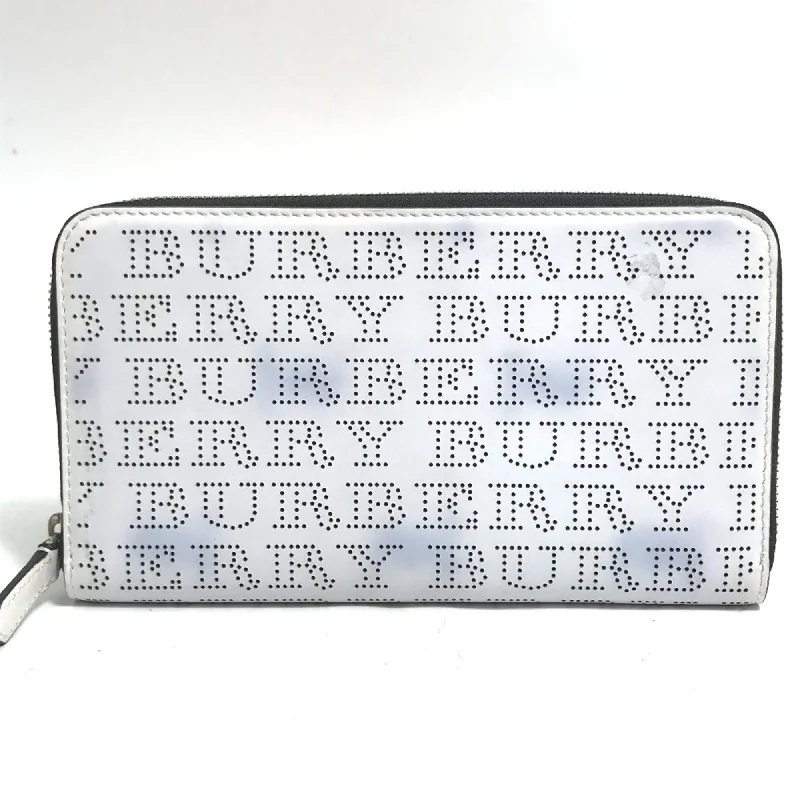 Burberry bags for everyday elegance -Burberry 4077818 Logo punching Zip Around Long Wallet WhiteBased