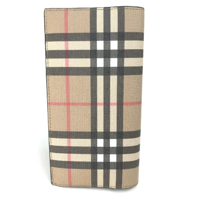 Burberry bags for professional style -BURBERRY 8016613 Cavendish Vintage Check Long Wallet PVC/Leather Men's Beige/Black