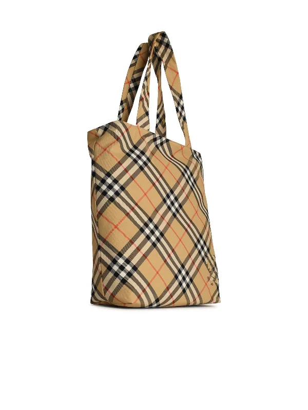 Burberry bags for the luxury shopper -Burberry Beige Polyester Blend Shopping Bag Man