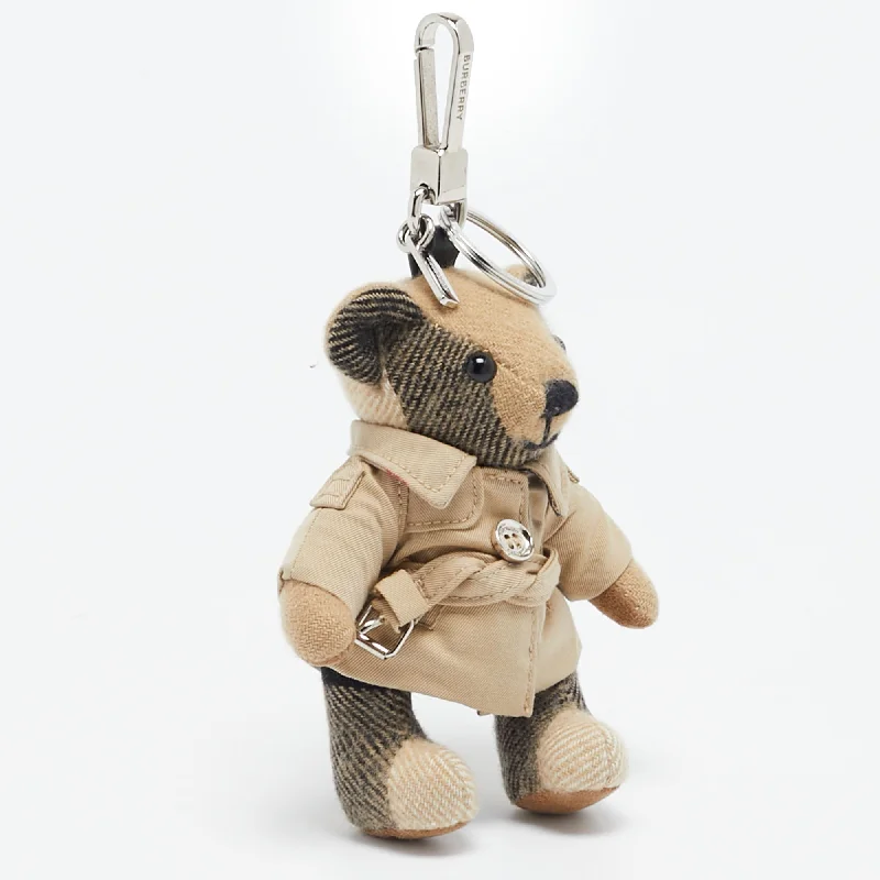 Burberry bags with premium leather accents -BURBERRY Beige Thomas Bear Bag Charm