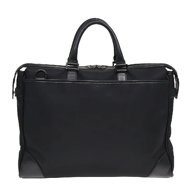 Burberry bags with polished leatherwork -BURBERRY Black label Hand Bag Nylon Black Silver  bs16578