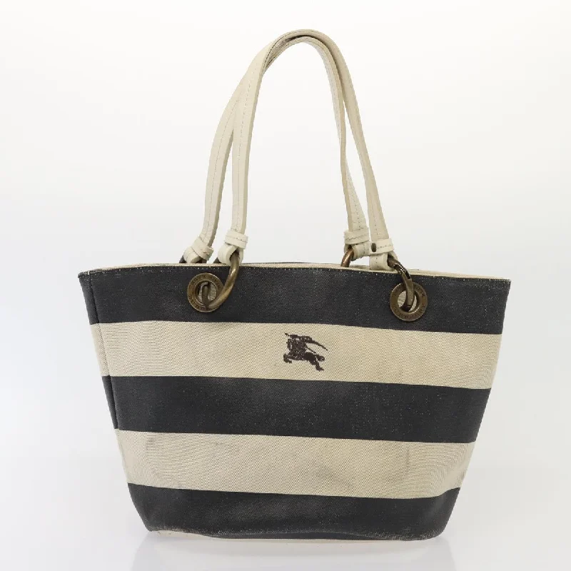 Burberry bags with polished details -BURBERRY Blue Label Hand Bag Canvas Leather 2Set White Black  81984