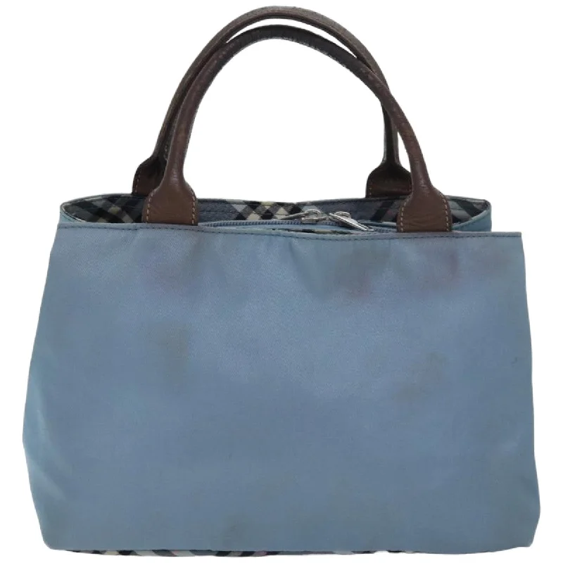 Burberry handbags with classic leather textures -BURBERRY Blue Label Hand Bag Nylon Blue  84822