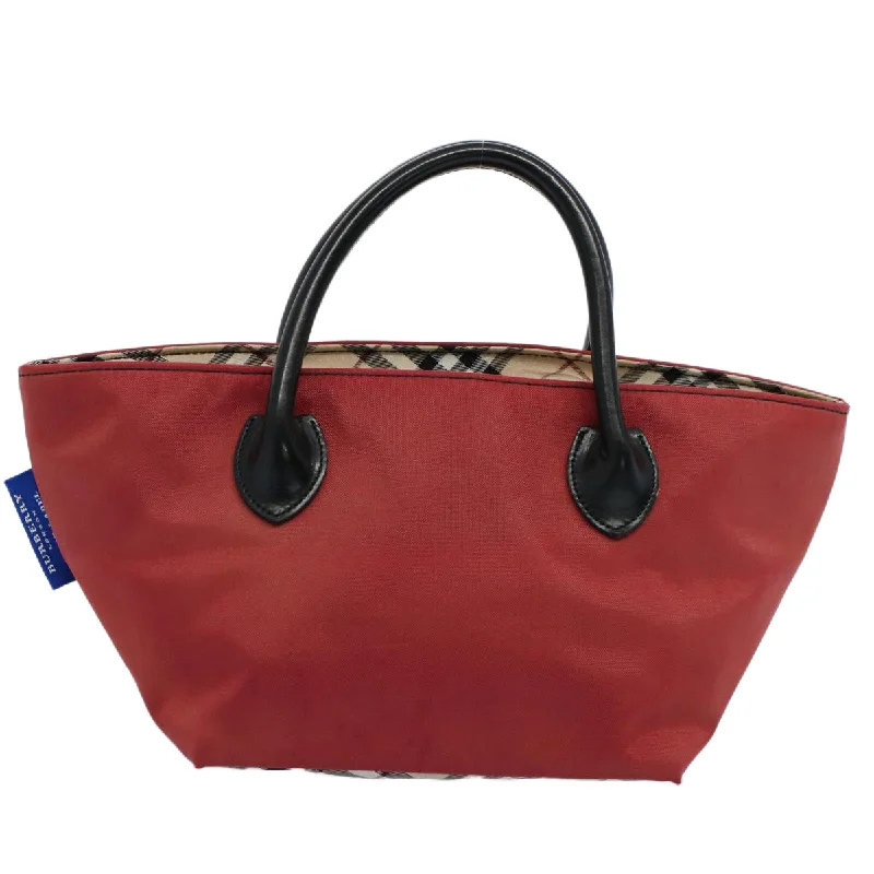 Burberry handbags with high-end finishes -BURBERRY Blue Label Hand Bag Nylon Red  bs8360