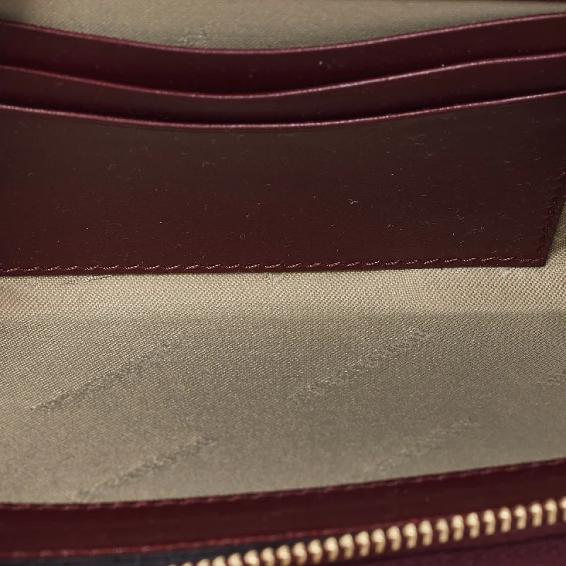 Burberry bags for timeless fashion lovers -BURBERRY Burgundy Leather Double Zip Compact Wallet