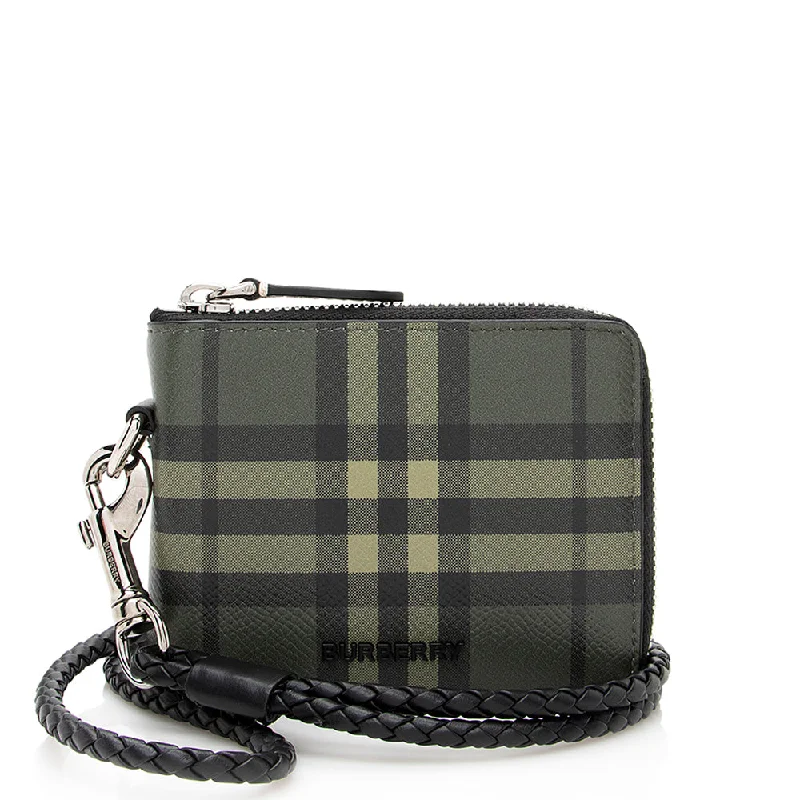 Burberry bags for modern fashion needs -Burberry Check Daniels Zip Compact Wallet (SHF-19794)