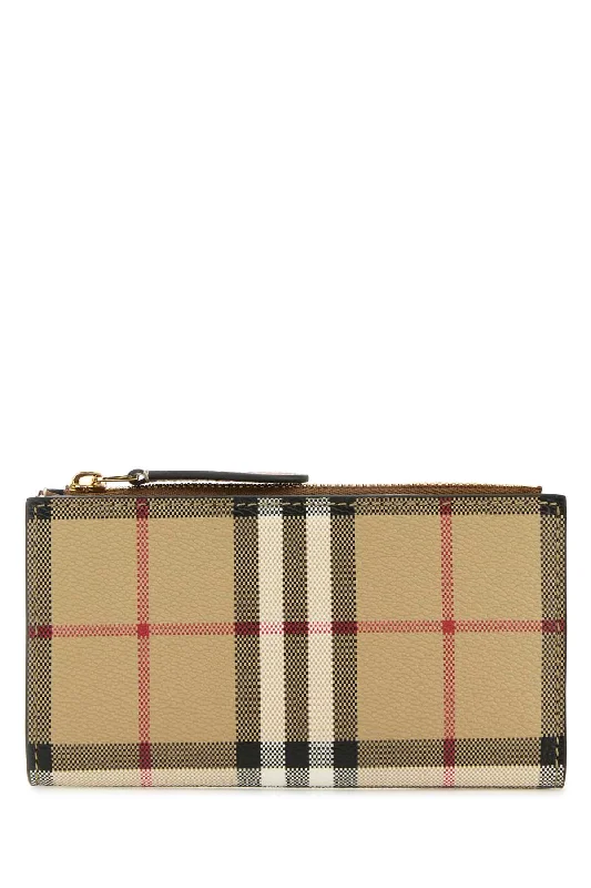 Burberry handbags with premium fabrics -BURBERRY Checked Printed Canvas Mini Wallet