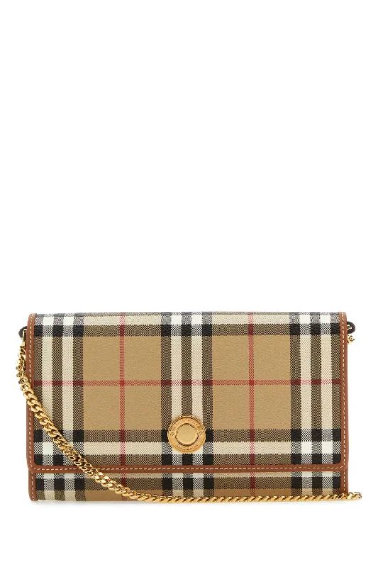 Burberry handbags with exclusive charm -BURBERRY Checked Printed Canvas Wallet - 19.5 cm x 11 cm