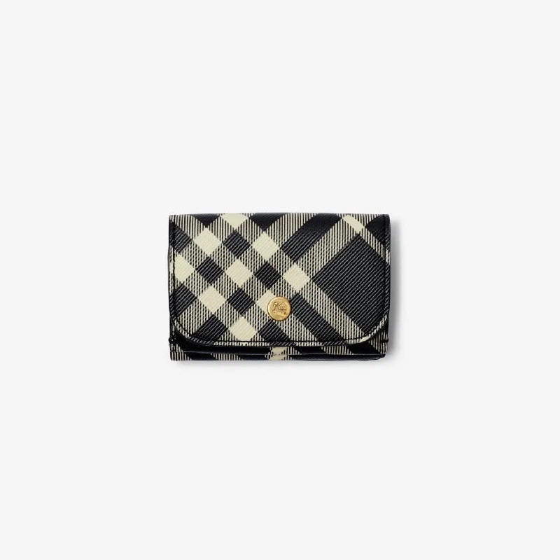 Burberry bags with bold metal accents -BURBERRY Checkered Mini Wallet for Women