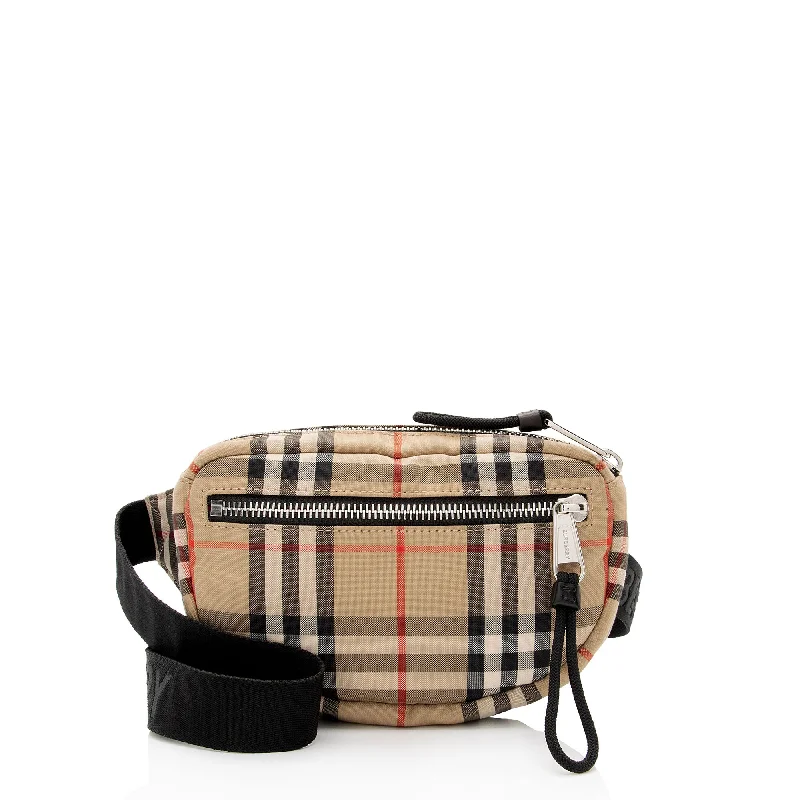 Burberry bags for high-end fashionistas -Burberry Econyl Vintage Check Cannon Small Bumbag (SHF-Lbw4F7)