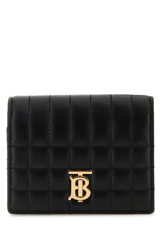 Burberry bags for modern styling -BURBERRY Elegant Black Nappa Leather Wallet - Dimensions: 12 cm x 9 cm x 2.5 cm