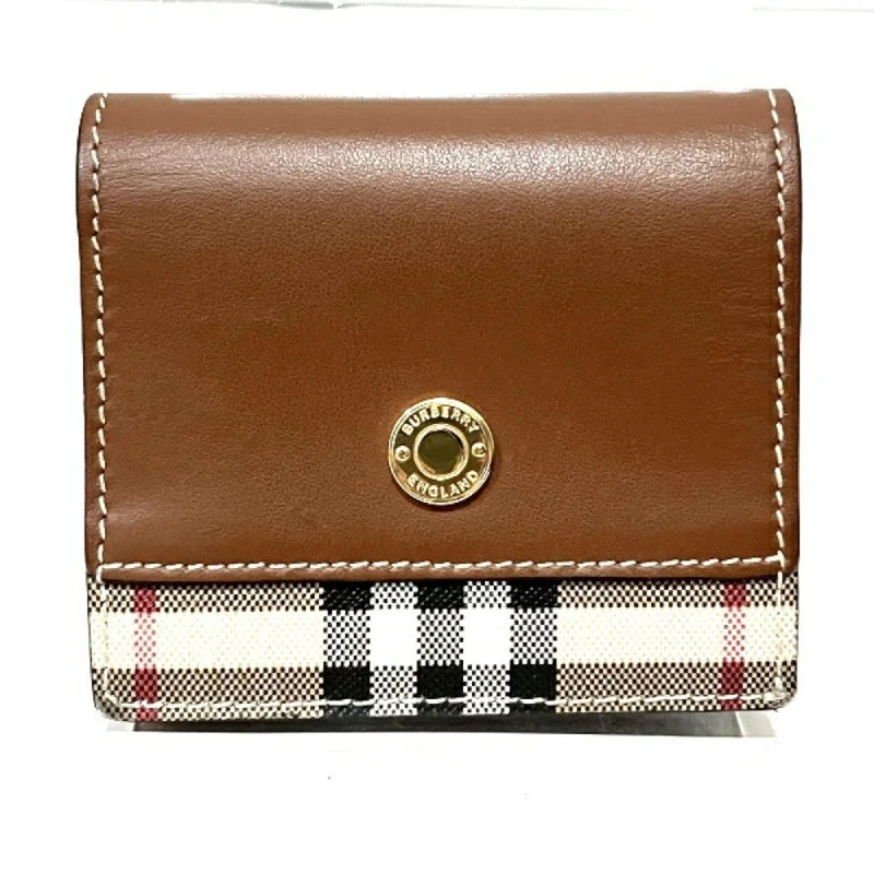 Burberry bags for the luxury shopper -Burberry Folding Wallet 80622861 Checked Leather Bi-fold for Women