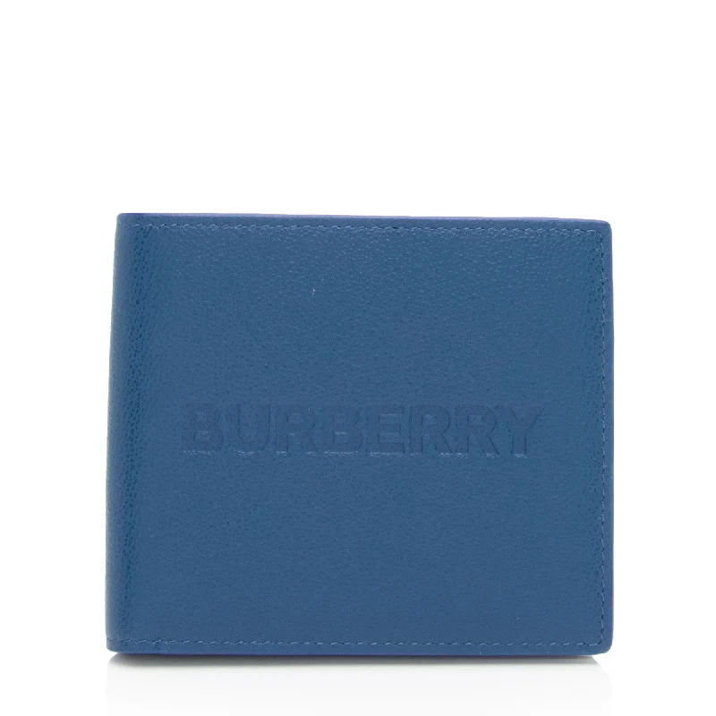 Burberry bags for formal occasions -Burberry Grainy Calfskin Embossed Logo Bi-Fold Wallet (SHF-qaekqv)