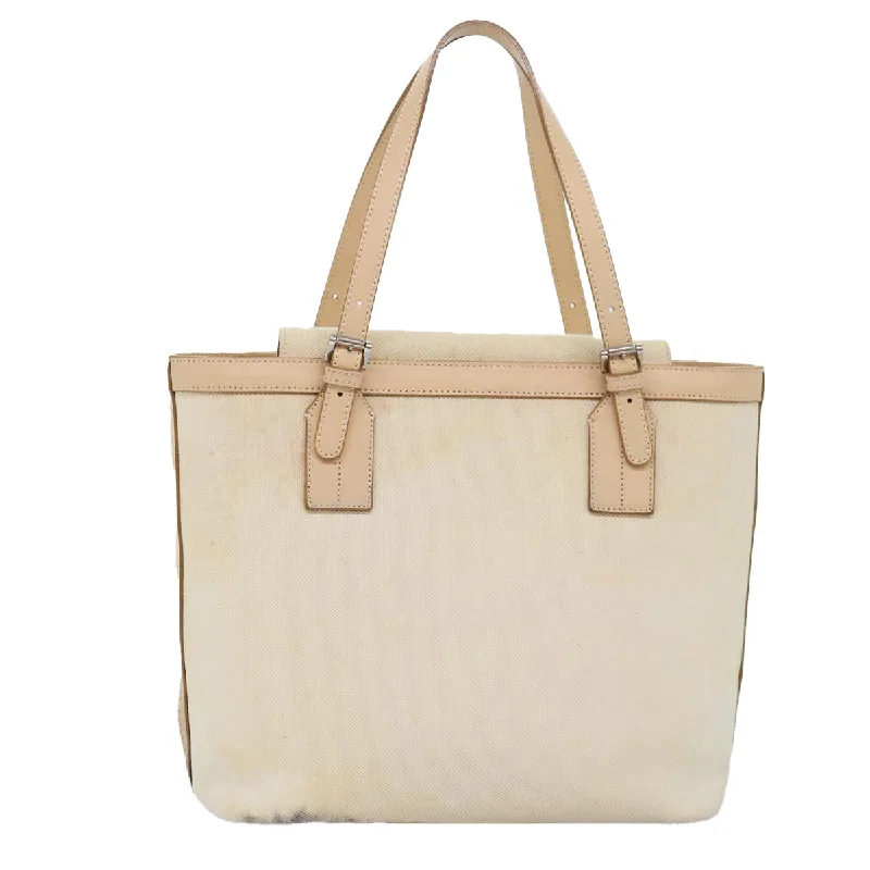 Burberry bags with fine detailing -BURBERRY Hand Bag Canvas Beige  ti1704