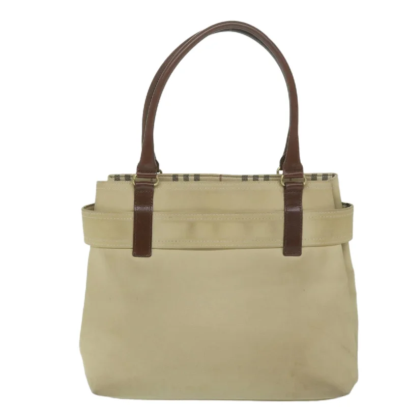 Burberry handbags with leather straps -BURBERRY Hand Bag Canvas Beige  yk10080