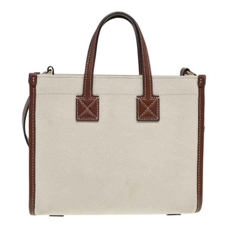 Burberry luxury bags with chic details -BURBERRY Hand Bag Canvas Leather Beige  yb635