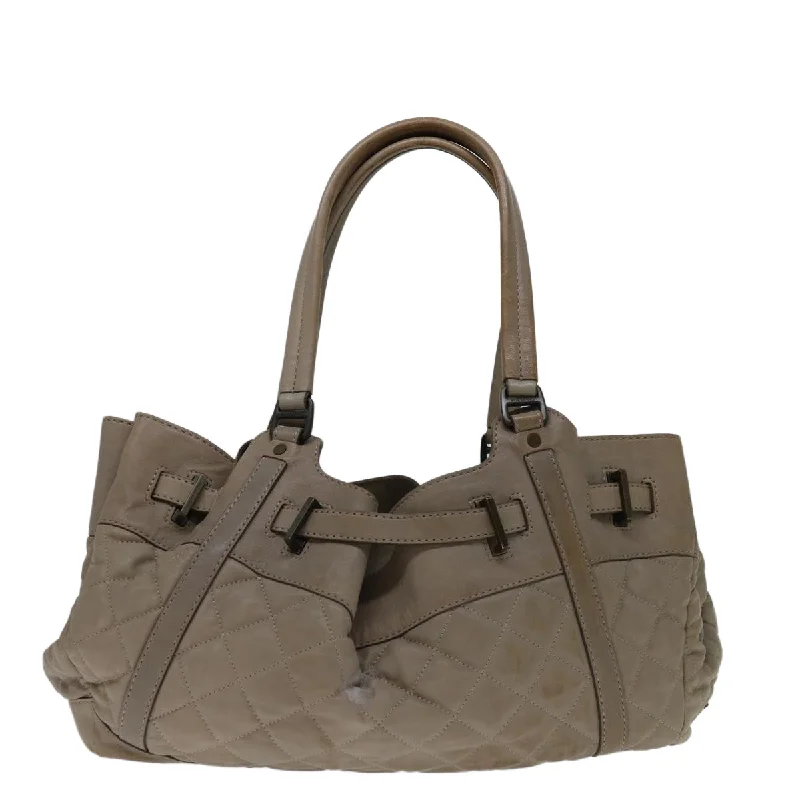 Burberry bags for professional use -BURBERRY Hand Bag Leather Beige  bs12800