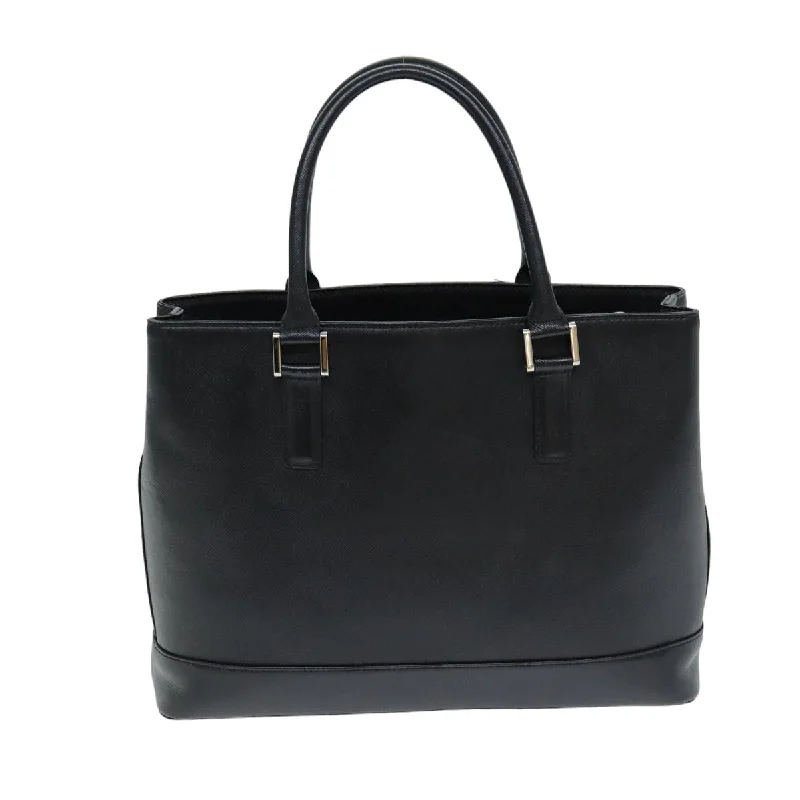 Burberry bags with stylish compartments -BURBERRY Hand Bag Leather Black  bs15794