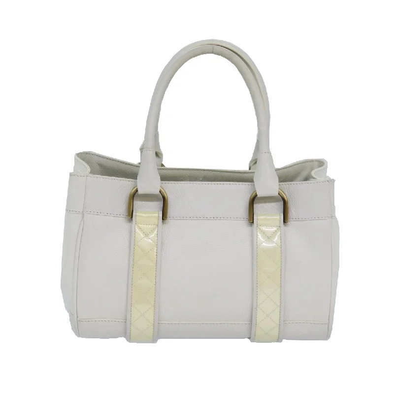 Burberry bags with elegant hardware -BURBERRY Hand Bag Leather White  ti1784