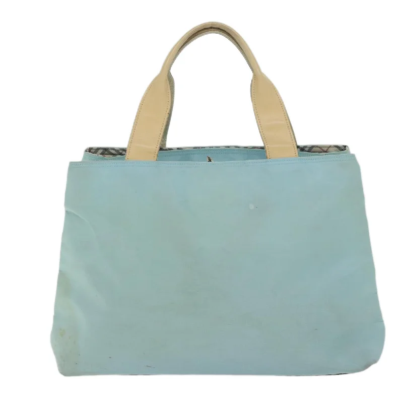 Burberry bags with structured designs -BURBERRY Hand Bag Nylon Light Blue  bs11128