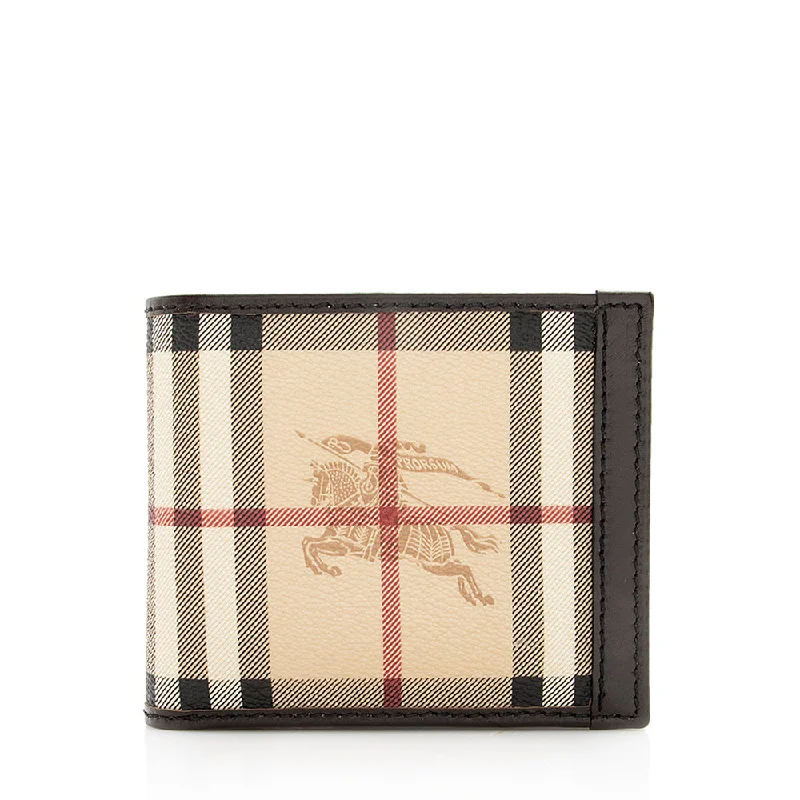 Burberry bags with tailored leatherwork -Burberry Haymarket Check Bi-fold Wallet (SHF-18237)